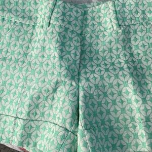 Green and white shorts